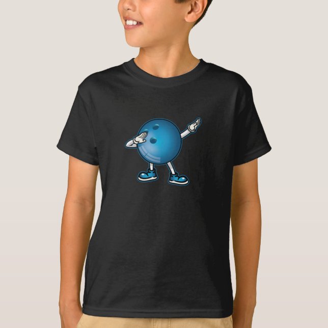 Dabbing Bowling Ball T-Shirt Kids Boys Dab Tanz (Vorderseite)