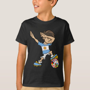 Dabbing Boy Argentinien Fußballtrikot Nationalflag T-Shirt