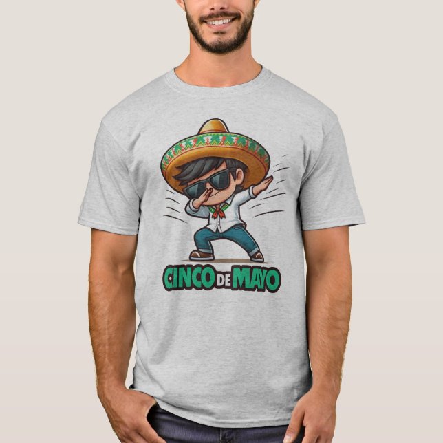 Dabbing BOY Cinco De Mayo Let's Fiesta Mexican T-Shirt (Vorderseite)