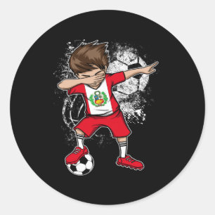 Dabbing Boy Peru Fußballtrikot Peruanisches Fußbal Runder Aufkleber