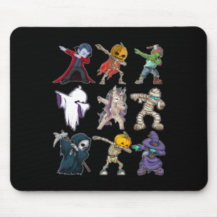 Dabbing Boys Halloween-Kürbis Skelett Kinder Kürbi Mousepad
