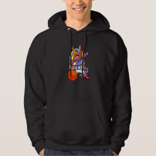 Dabbing Brown Skin Unicorn Färöer Basketbal Hoodie