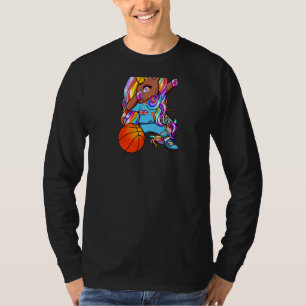 Dabbing Brown Skin Unicorn Fiji Basketball Jersey T-Shirt
