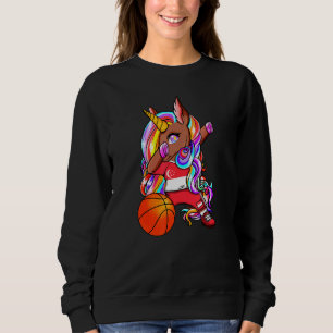 Dabbing Brown Skin Unicorn Singapur Basketball Fa Sweatshirt