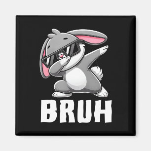 Dabbing Bunny Bruh Meme Ostertag Dab Bunny Teens Magnet