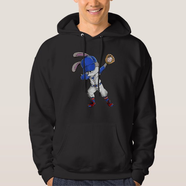 Dabbing Bunny Easter Day Baseball Catcher Happy Ea Hoodie (Vorderseite)