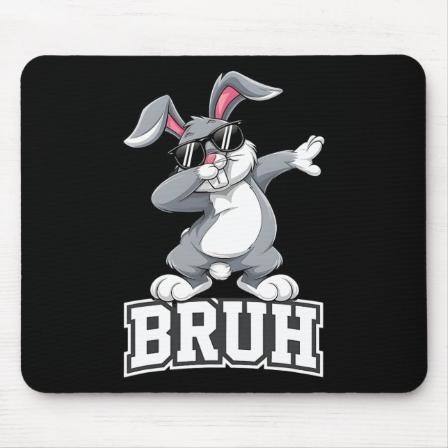 Dabbing Bunny Easter Day Dab Bruh Bunny Teens Boys Mousepad (Vorne)