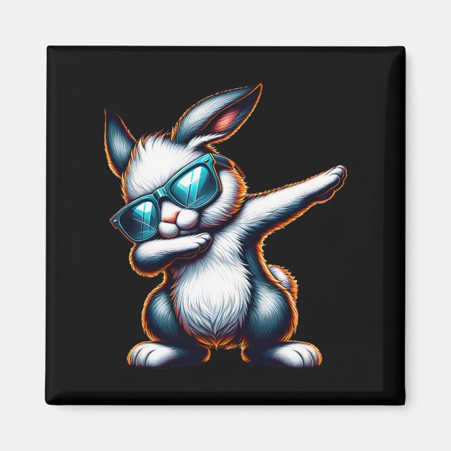 Dabbing Bunny Funny Funny Osterhase Magnet (Vorne)