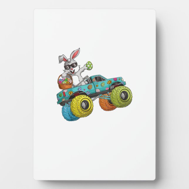 Dabbing Bunny Happy Easter Monster Truck Lovers Ki Fotoplatte (Vorderseite)