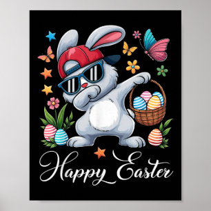 Dabbing Bunny Happy Ostereier Jagd Kleinkind Kind  Poster