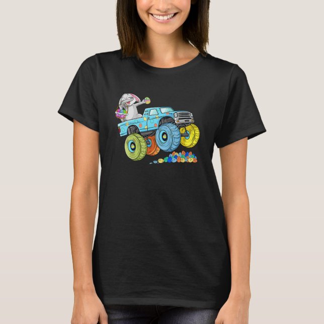 Dabbing Bunny Happy Ostermonster Truck Kids Boy T-Shirt (Vorderseite)