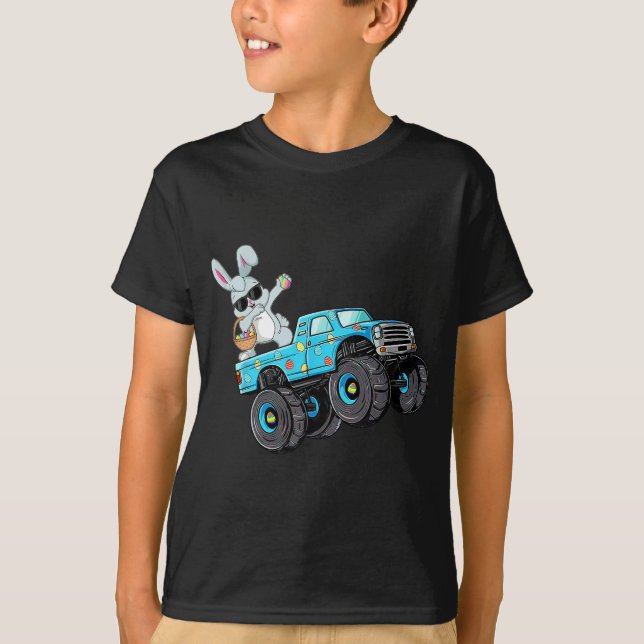 Dabbing Bunny Happy Ostermonster Truck Lovers Bo T-Shirt (Vorderseite)