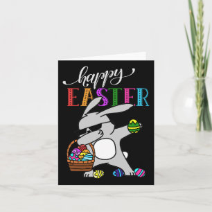 Dabbing Bunny Happy Ostertag Outfit Karte
