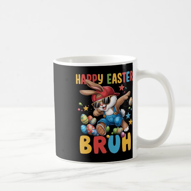 Dabbing Bunny Oaster Bruh Meme Funny Sprichwort Te Kaffeetasse (Rechts)