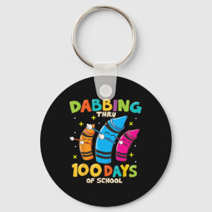 Dabbing Buntstifte Kinder 100 Tage Schule Jungen M Schlüsselanhänger