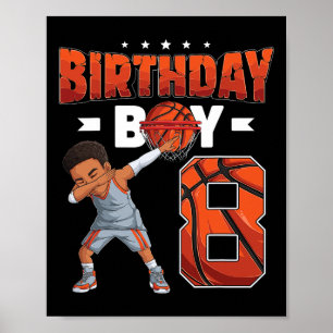 Dabbing Bysketbyll Player 8 Jahre alter Junge 8. G Poster