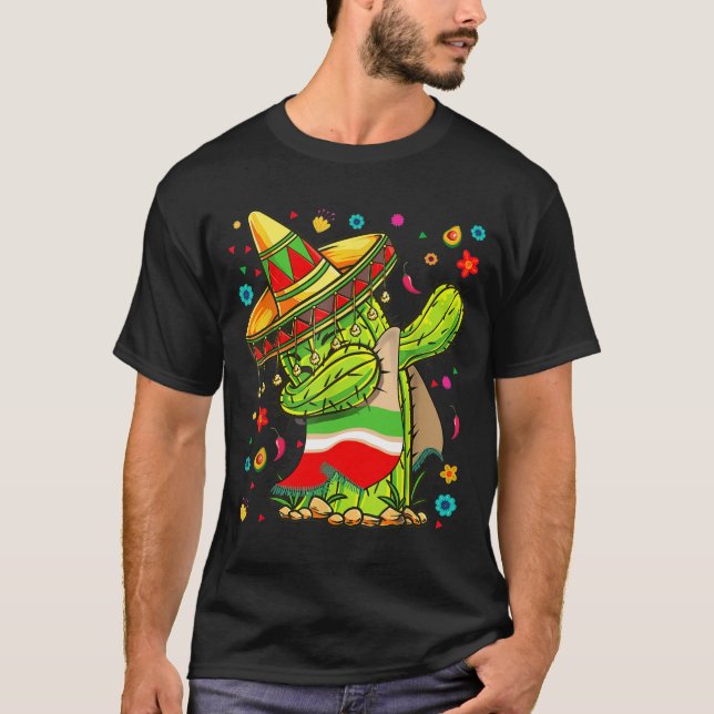 Dabbing Cactus Cinco De Mayo Kostüme Geschenk Männ T-Shirt (Vorderseite)