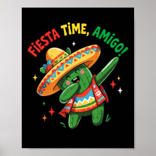 Dabbing Cactus Funny Cinco De Mayo Boys Kinder m Poster
