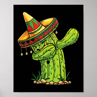 Dabbing Cactus Shirt Cinco De Mayo Jungs Kinder Mä Poster