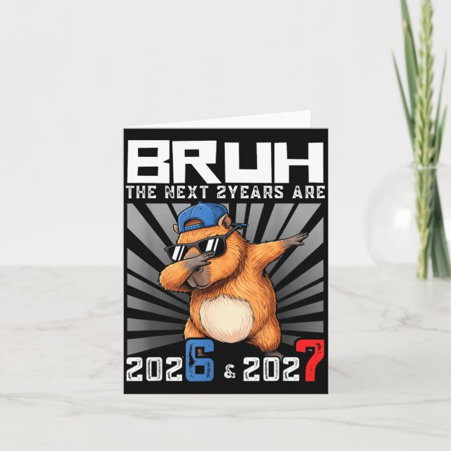 Dabbing Capybara 67 Nye 2026 Boys Kids New Year Ev Karte (Vorderseite)