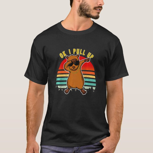 Dabbing Capybara Ok I ziehen Capybara Kettenglas h T-Shirt (Vorderseite)