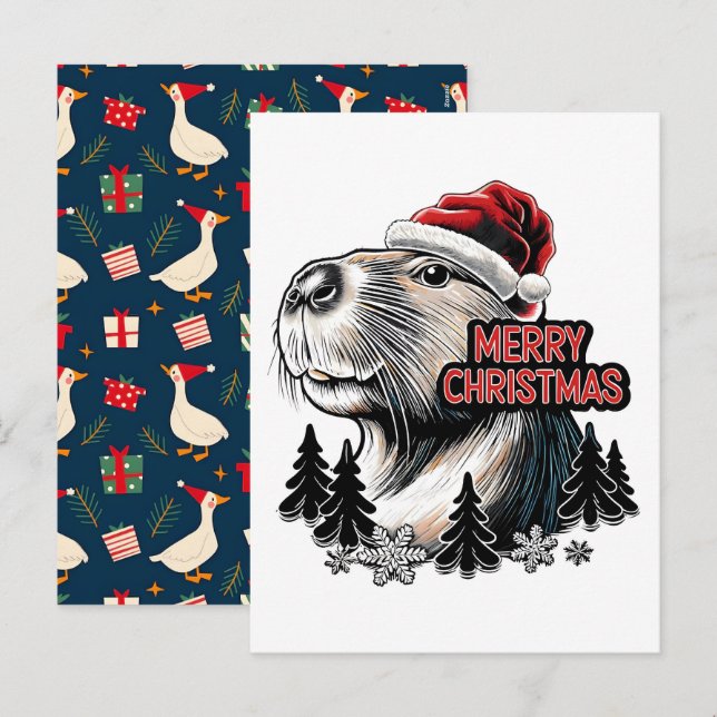Dabbing Capybara Weihnachten Santa – Lustiger Feie (Vorne/Hinten)