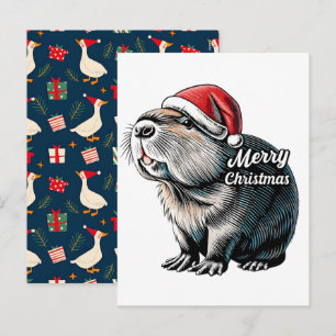 Dabbing Capybara Weihnachten Santa – Lustiger Feie