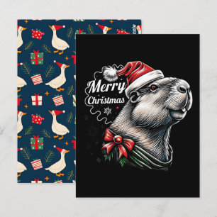 Dabbing Capybara Weihnachten Santa – Lustiger Feie Postkarte