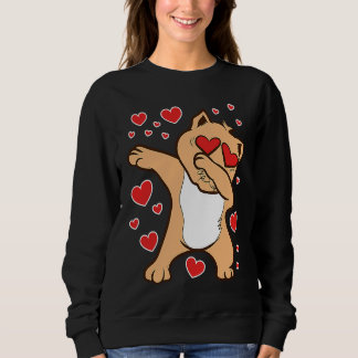 Dabbing Cat Feline Valentine's Day Love Relationsh Sweatshirt