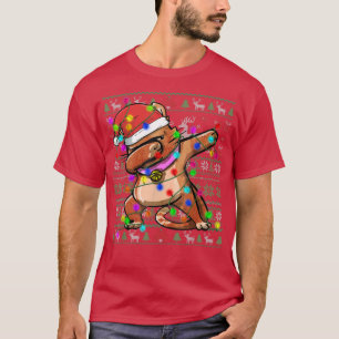 Dabbing Cat Lichterkette hässlicher Weihnachtspull T-Shirt