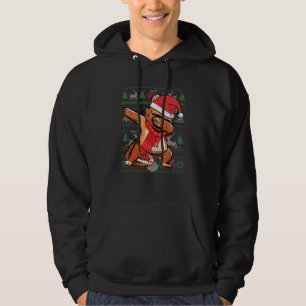 Dabbing Cat Ugly Christmas Sweater Funny Party Cos Hoodie