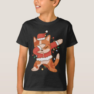 Dabbing Cat Weihnachtsmannmütze - Funny Christmas T-Shirt