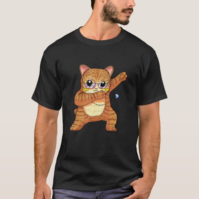 Dabbing Chat Dance Cat Dab Liebe 3 T-Shirt (Vorderseite)