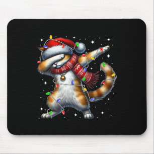 Dabbing Chat Weihnachtsmannmütze Weihnachtsbeleuch Mousepad