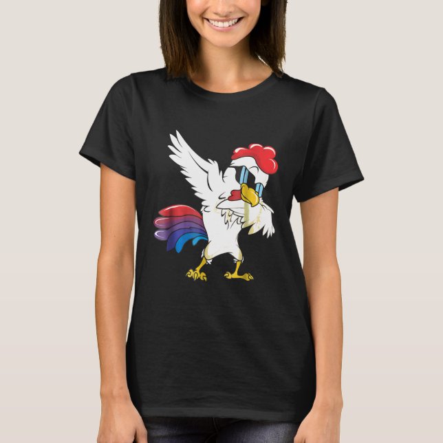 Dabbing Chicken Hühnchen Party Dekoration T-Shirt (Vorderseite)