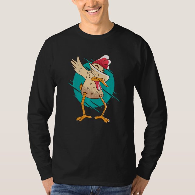 Dabbing Chicken  Rooster T-Shirt (Vorderseite)