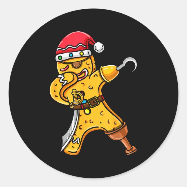 Dabbing Christmas Gingerbread Rate Halloween  Runder Aufkleber (Vorderseite)