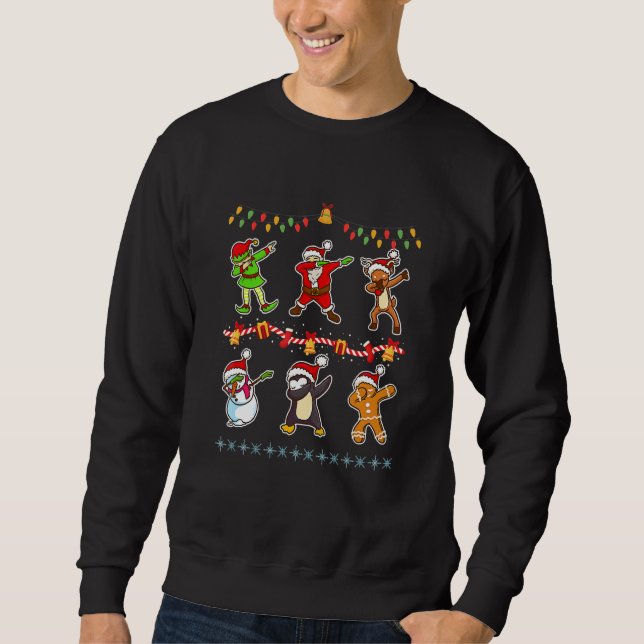Dabbing Christmas Santa Elf Friends Dance Christma Sweatshirt (Vorderseite)