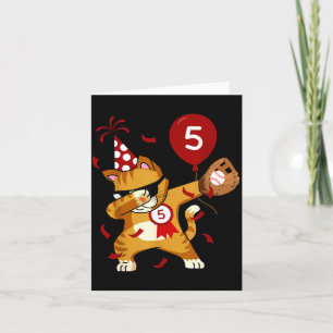 Dabbing Cool Cat Baseball 5. Geburtstag Karte