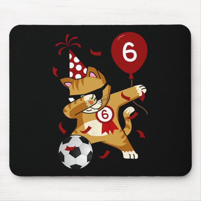 Dabbing Coole Katze Fußball 5. Geburtstag  Mousepad (Vorne)