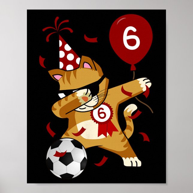 Dabbing Coole Katze Fußball 5. Geburtstag  Poster (Vorne)