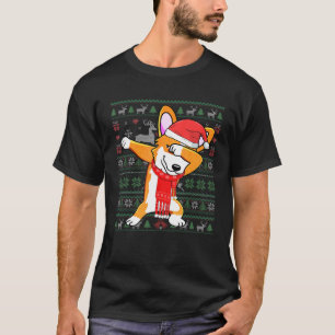 Dabbing Corgi Ugly Christmas Sweater Xmas Kostüm T-Shirt