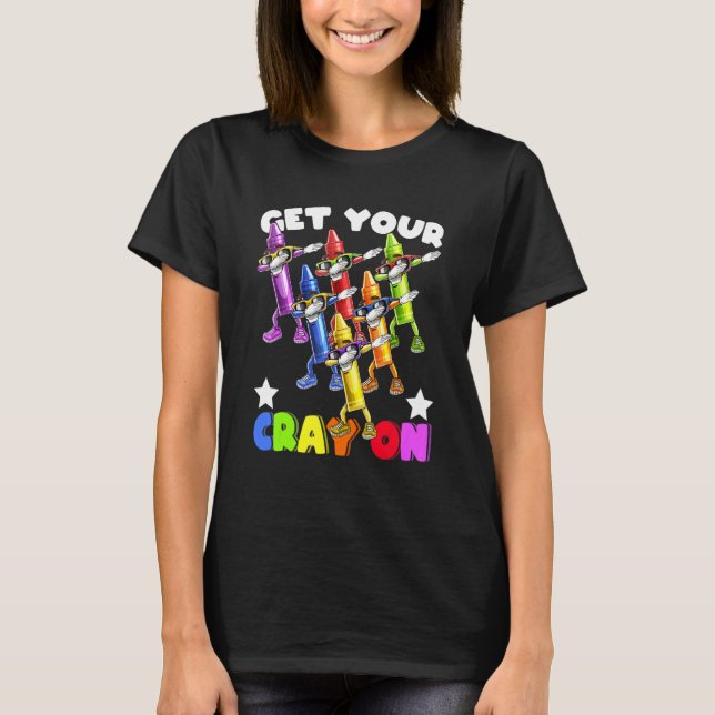 Dabbing Crayon Squad Back To School Kids Teachers T-Shirt (Vorderseite)
