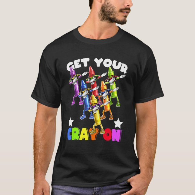 Dabbing Crayon Squad Back To School Kids Teachers T-Shirt (Vorderseite)