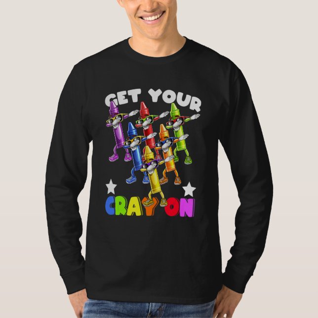 Dabbing Crayon Squad Back To School Kids Teachers T-Shirt (Vorderseite)