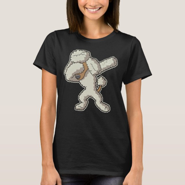 Dabbing Cream Poodle Dog T-Shirt (Vorderseite)