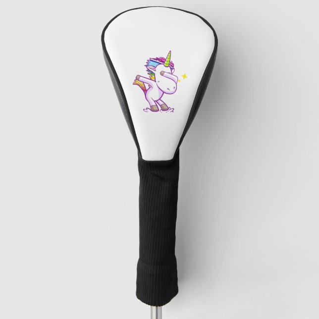 Dabbing Dab Dancing Unicorn - das Dabbing Einhorn Golf Headcover (Vorderseite)
