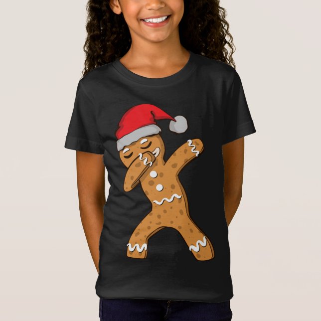 Dabbing Dab Gingerbread Mann Weihnachten T-Shirt (Vorderseite)