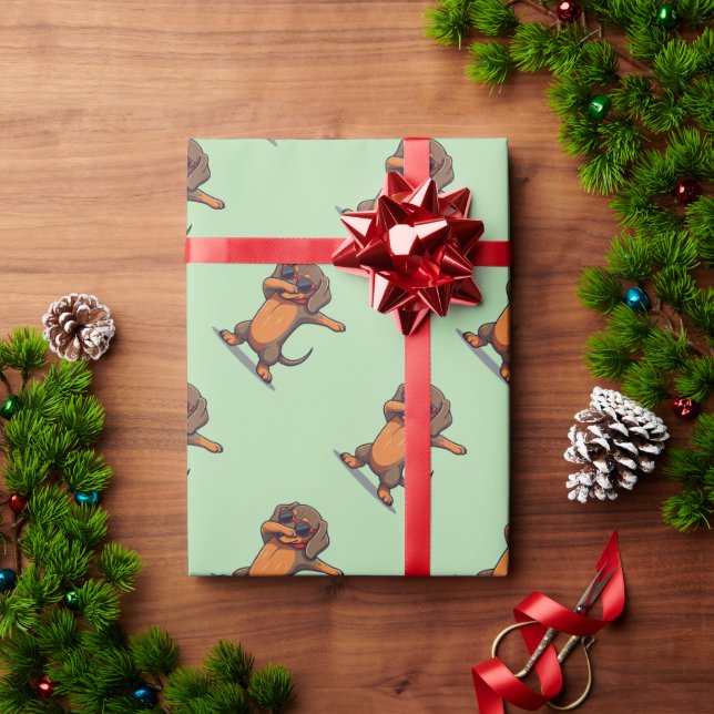Dabbing-Dackel Geschenkpapier (Feiertagsgeschenk)