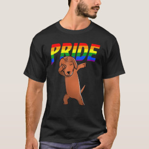 Dabbing Dackel Lesbische Bisexuelle Gay Lgbt Pride T-Shirt